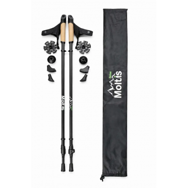 Скандинавские палки для ходьбы Moltis Relax MR-455 — телескопические, с чехлом и сменными наконечниками