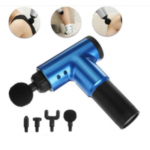 Перкуссионный массажер Moltis Fascial Gun KH-320, аккумуляторный из метала и пластика синий Перкуссионный массажер Moltis Fascial Gun KH-320, аккумуляторный из метала и пластика синий