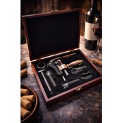 Подарочный винный набор Moltis в деревянной коробке — электрический штопор и аксессуары сомелье 10126