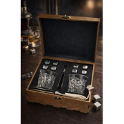 Набор для виски Moltis MR-1020 в подарочной коробке: 2 стакана + 8 стальных кубиков