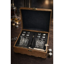 Набор для виски Moltis MR-1020 в подарочной коробке: 2 стакана + 8 стальных кубиков