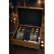Подарочный набор для виски Moltis MR-1019 с кубиками – 2 бокала Rocks + 8 охлаждающих кубиков