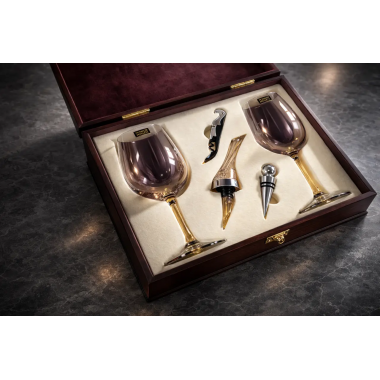 Винный подарочный набор Moltis— комплект для открытия и подачи вина с бокалами  10120 