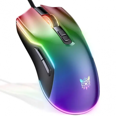 Игровая компьютерная мышь Onikuma CW922 Black с RGB-подсветкой, проводная USB мышь для ПК и ноутбука 