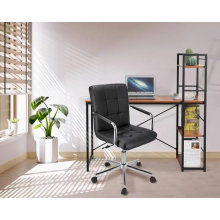 Офисное кресло JUMI QUATRO Black, эргономичное кресло из экокожи Prezent 