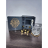Подарочный набор для виски Moltis Premium Saxum — стакан, щипцы, мешочек, подставка и 5 охлаждающих кубиков