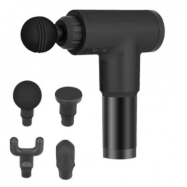 Перкуссионный массажер Fascial Gun KH-320, аккумуляторный из метала и пластика черный (123459791)
