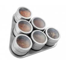 Набор Edenberg для специй ЕВ-3499, 6в1 на магните из нержавеющей стали и стекла серый (BN-006)