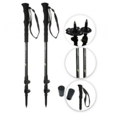 Трекинговые палки Axon Viden Alu для ходьби, из алюминия черный с зеленым (RID-301)