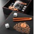 Камни для виски Whiskey stones Подарочный набор мужчине Деревянная чёрная коробка + Бокал Bohemia Quadro