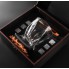 Камни для виски Whiskey stones Подарочный набор мужчине Деревянная чёрная коробка + Бокал Bohemia Quadro