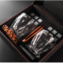Камни для виски Whiskey stones Подарочный набор Деревянная чёрная коробка с бокалами Камни для виски Whiskey stones Подарочный набор Деревянная чёрная коробка с бокалами