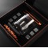 Камни для виски Whiskey stones Подарочный набор мужчине Деревянная тёмная коробка + Бокал Bohemia Barline.