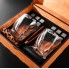 Камни для виски Whiskey stones Подарочный набор Деревянная светлая коробка с бокалами