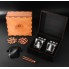Камни для виски Whiskey stones Подарочный набор Деревянная чёрная коробка с бокалами