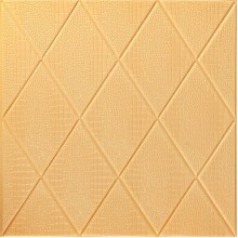 Самоклеющаяся декоративная потолочно-стеновая 3D панель 700х700х5мм Ромб под кожу бежевый SW-00001881 Самоклеющаяся декоративная потолочно-стеновая 3D панель 700х700х5мм Ромб под кожу бежевый SW-00001881