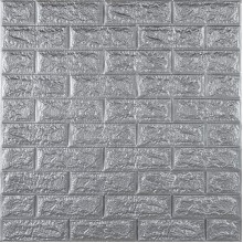3D панель самоклеющаяся 700x770x7мм кирпич Серебро (017-7) SW-00000059