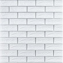 Самоклеющаяся 3D панель 700х770х5мм Белый кирпич полоска серебро (100-5) SW-00000753 Самоклеющаяся 3D панель 700х770х5мм Белый кирпич полоска серебро (100-5) SW-00000753
