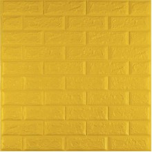 3D панель самоклеющаяся 700x770x5мм кирпич Желтый (010-5) SW-00000146