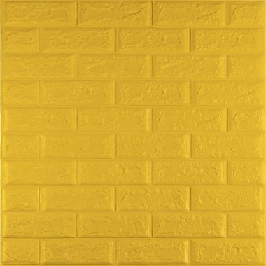 3D панель самоклеющаяся 700x770x5мм кирпич Желтый (010-5) SW-00000146