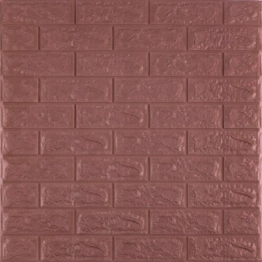 3D панель самоклеющаяся 700х770х7мм кирпич Баклажан-кофе (018-7) SW-00000045