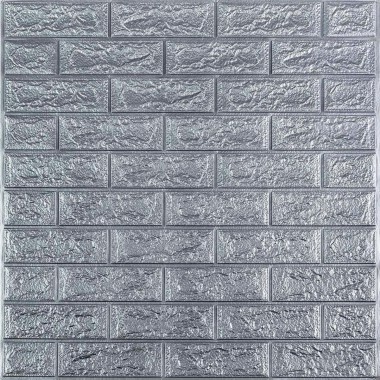 3D панель самоклеющаяся 700х770х3мм кирпич Серебро (017-3) SW-00000230