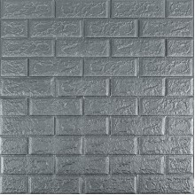 3D панель самоклеющаяся 700х770х5мм кирпич Серебро (017-5) SW-00000038