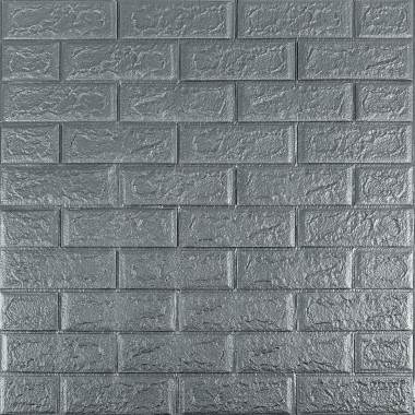 3D панель самоклеющаяся 700х770х5мм кирпич Серебро (017-5) SW-00000038