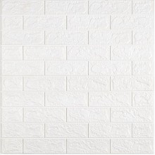 3D панель самоклеющаяся кирпич 690х780х5мм Белый Матовый (001-5M) SW-00000587