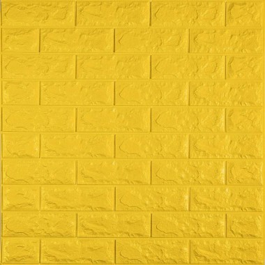 3D панель самоклеющаяся 700x770x7мм кирпич Желтый (010-7) SW-00000049