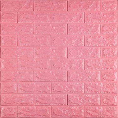 3D панель самоклеющаяся 700x770x7мм кирпич Розовый (004-7) SW-00000057