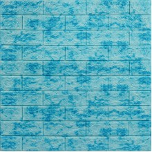 Декоративная 3D панель самоклейка 700x770x5мм Мрамор голубой (кирпич) (065) SW-00000033