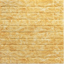 Декоративная 3D панель самоклейка 700х770х5мм Глубокий жёлтый (кирпич) (068) SW-00000168