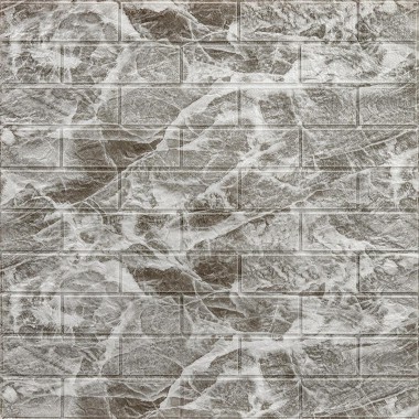 Декоративная 3D панель самоклейка 700x770x5мм Черный мрамор (кирпич)(061-5) SW-00000036