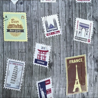 Самоклеющаяся 3D панель 700х700х4мм Почтовые марки (091) SW-00001152