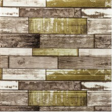 Самоклеющаяся декоративная 3D панель 700x700x4мм Зелёно-коричневое дерево (378) SW-00000883