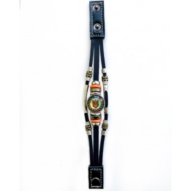 Браслет с гербом Украины Патриотический из Экокожи на застежках (2510) Kolowristlet