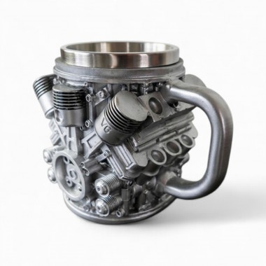 Кружка в виде блока двигателя V8 смола сталь 13х14 см 27